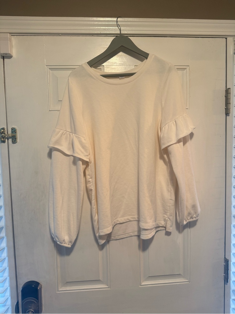 Old Navy Cream Ruffle-Sleeve Sweatshirt
